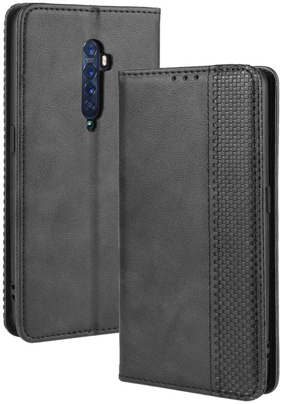 Oppo Reno 2 Stijlvol Vintage Portemonnee Hoesje Zwart afbeelding 1