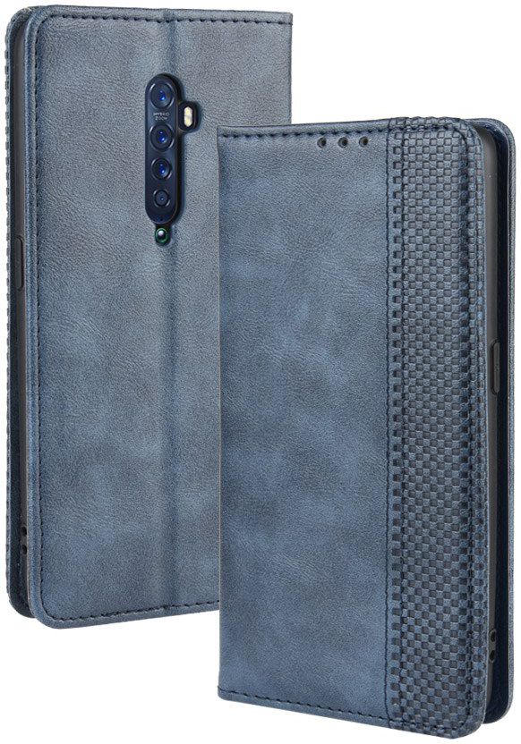 Oppo Reno 2 Stijlvol Vintage Portemonnee Hoesje Blauw afbeelding 3