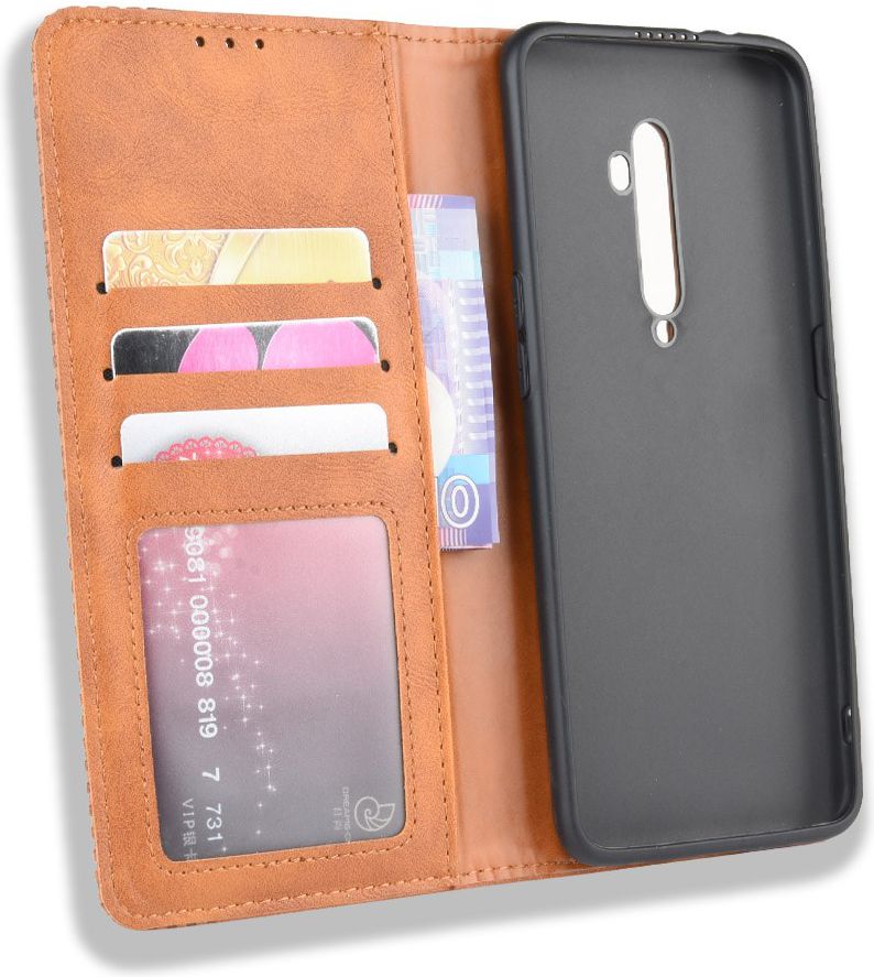 Oppo Reno 2 Stijlvol Vintage Portemonnee Hoesje Bruin afbeelding 2