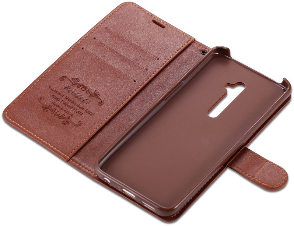 AZNS Oppo Reno 2 Portemonnee Stand Hoesje Coffee afbeelding 3