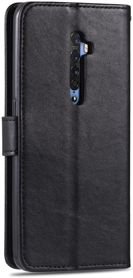AZNS Oppo Reno 2 Portemonnee Stand Hoesje Zwart afbeelding 4