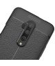 OnePlus 7T Pro Litchi Leren Textuur TPU Hoesje Zwart