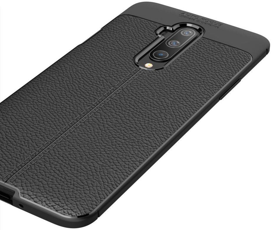 OnePlus 7T Pro Litchi Leren Textuur TPU Hoesje Zwart afbeelding 11