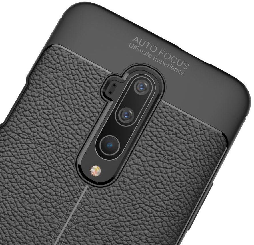 OnePlus 7T Pro Litchi Leren Textuur TPU Hoesje Zwart afbeelding 12