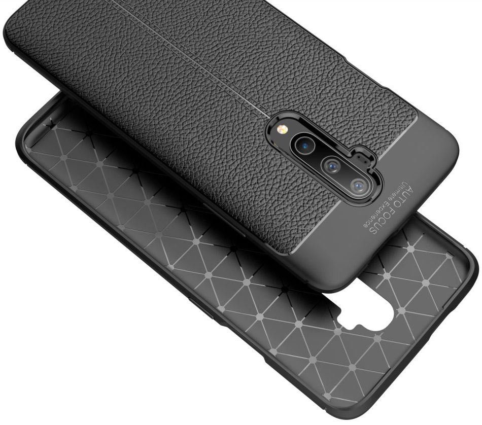 OnePlus 7T Pro Litchi Leren Textuur TPU Hoesje Zwart afbeelding 9