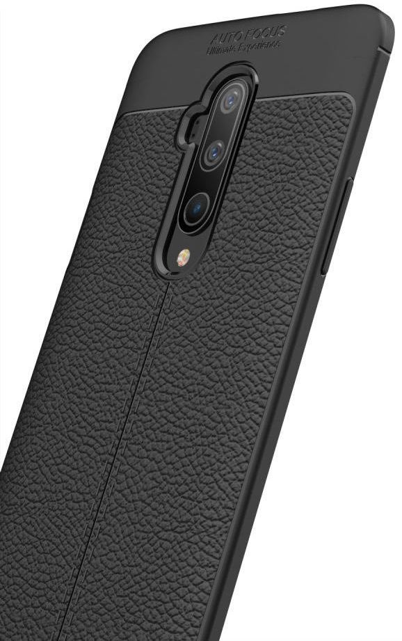OnePlus 7T Pro Litchi Leren Textuur TPU Hoesje Zwart afbeelding 10