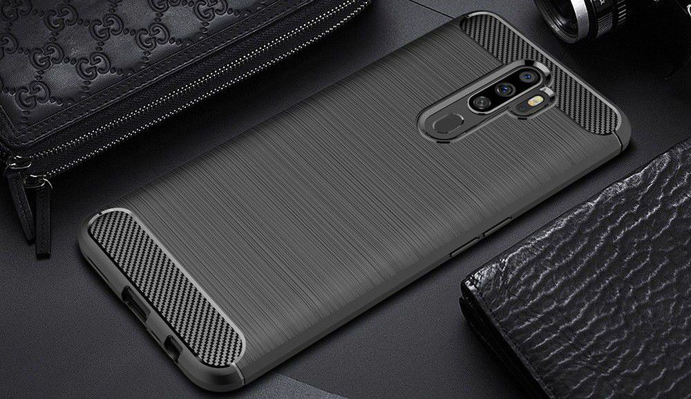 Oppo A5 / A9 (2020) Geborsteld TPU Hoesje Zwart afbeelding 2