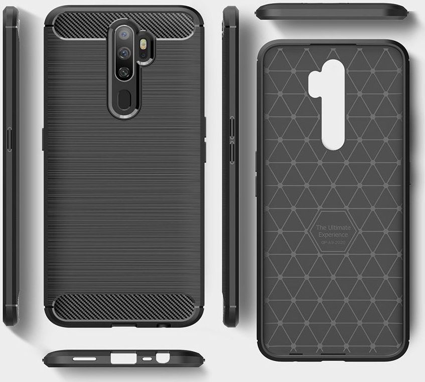 Oppo A5 / A9 (2020) Geborsteld TPU Hoesje Zwart afbeelding 4