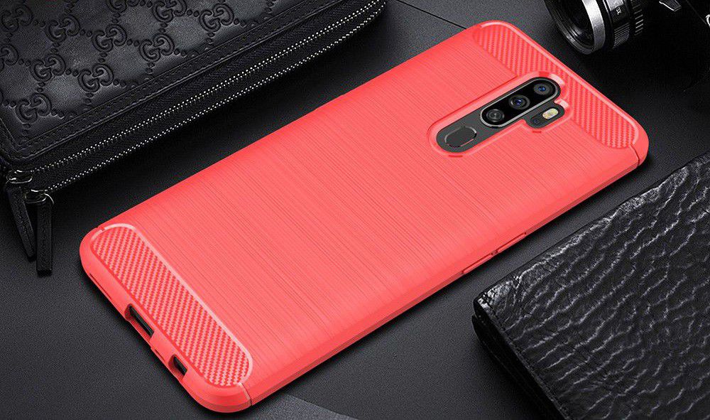 Oppo A5 / A9 (2020) Geborsteld TPU Hoesje Rood afbeelding 2