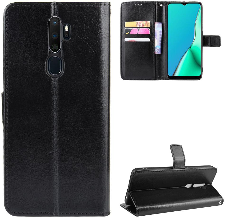 Oppo A5 / A9 (2020) Hoesje Portemonnee Kunstleer Zwart afbeelding 6