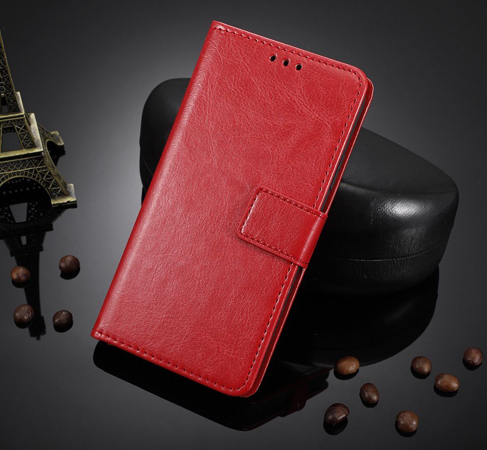 Oppo A5 / A9 (2020) Crazy Horse Portemonnee Hoesje Rood afbeelding 6