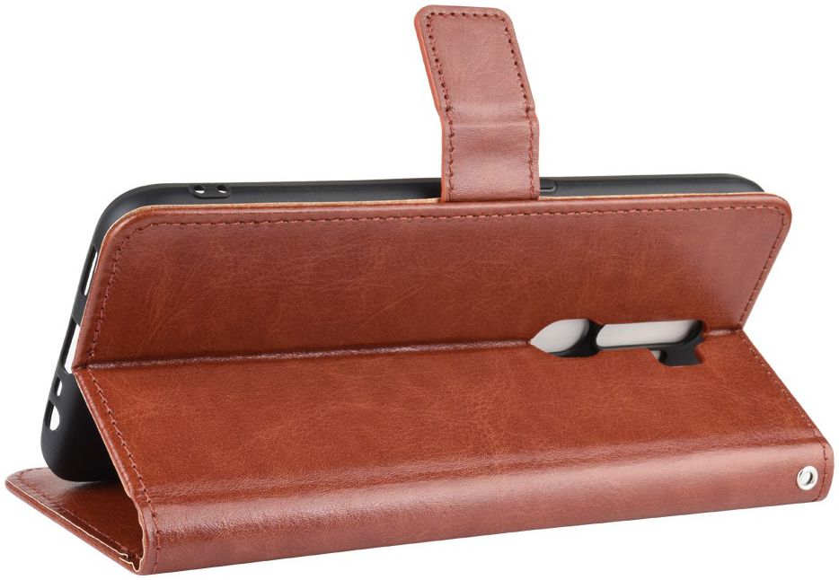 Oppo A5 / A9 (2020) Crazy Horse Portemonnee Hoesje Bruin afbeelding 5