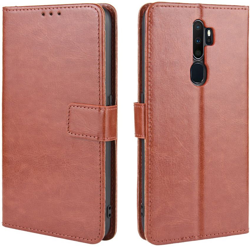 Oppo A5 / A9 (2020) Crazy Horse Portemonnee Hoesje Bruin afbeelding 6