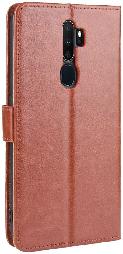 Oppo A5 / A9 (2020) Crazy Horse Portemonnee Hoesje Bruin afbeelding 2