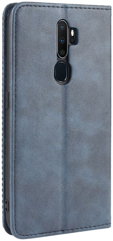 Oppo A5 / A9 (2020) Retro Stijl Kunstleren Portemonnee Hoesje Blauw afbeelding 7