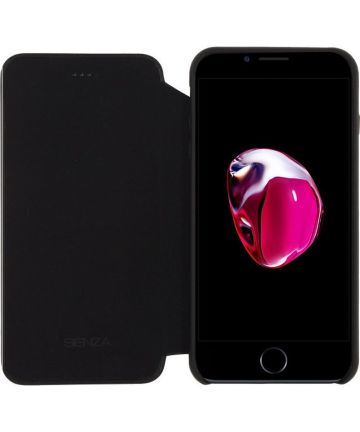 Senza Pure Apple iPhone SE (2020) Hoesje Dun Leren Wallet Case Zwart Hoesjes