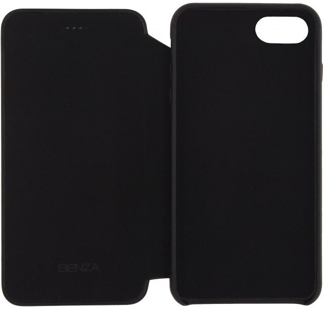 Senza Pure Apple iPhone SE (2020) Hoesje Dun Leren Wallet Case Zwart afbeelding 4