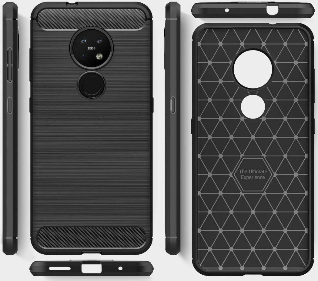 Nokia 6.2 / 7.2 Geborsteld TPU Hoesje Zwart afbeelding 7