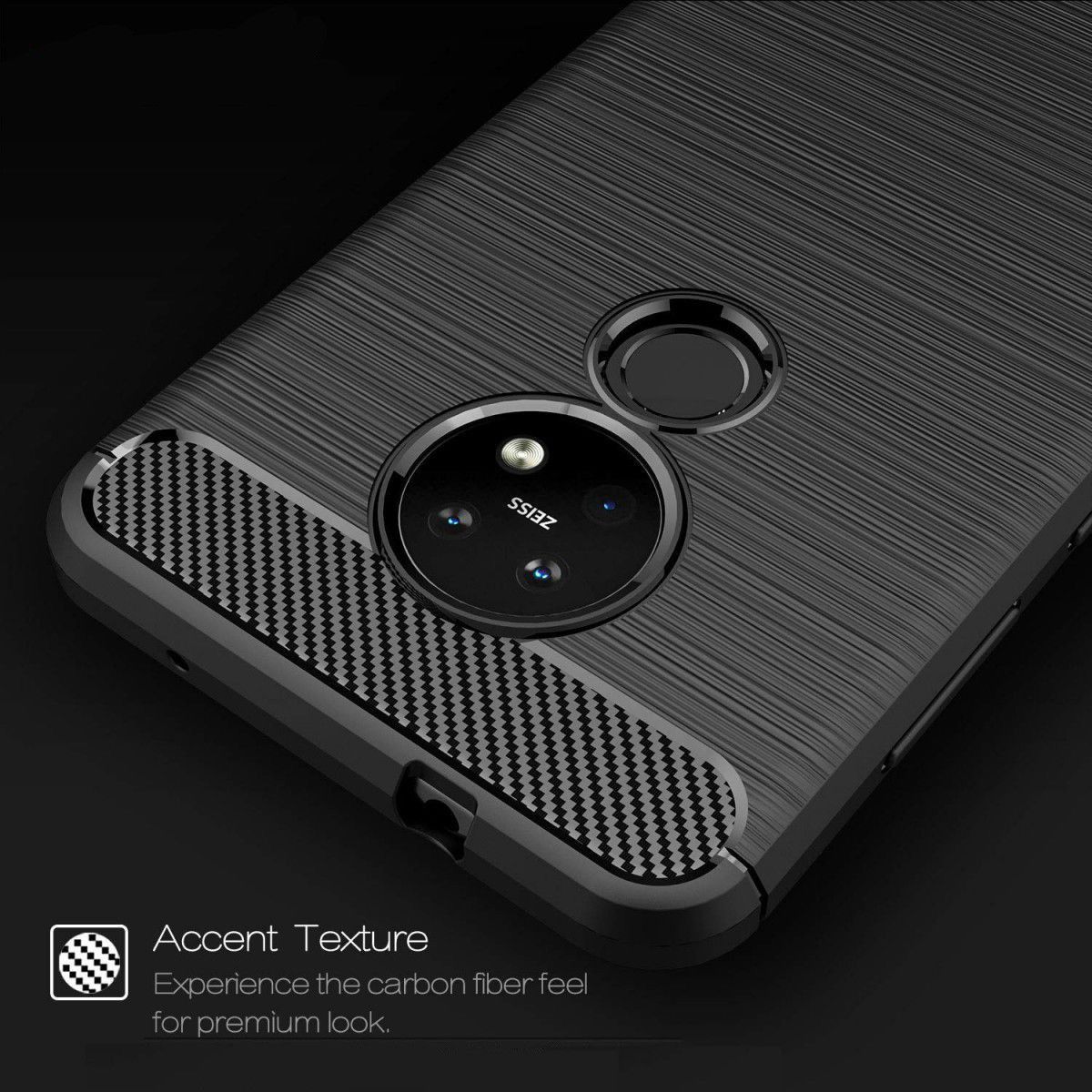 Nokia 6.2 / 7.2 Geborsteld TPU Hoesje Zwart afbeelding 8