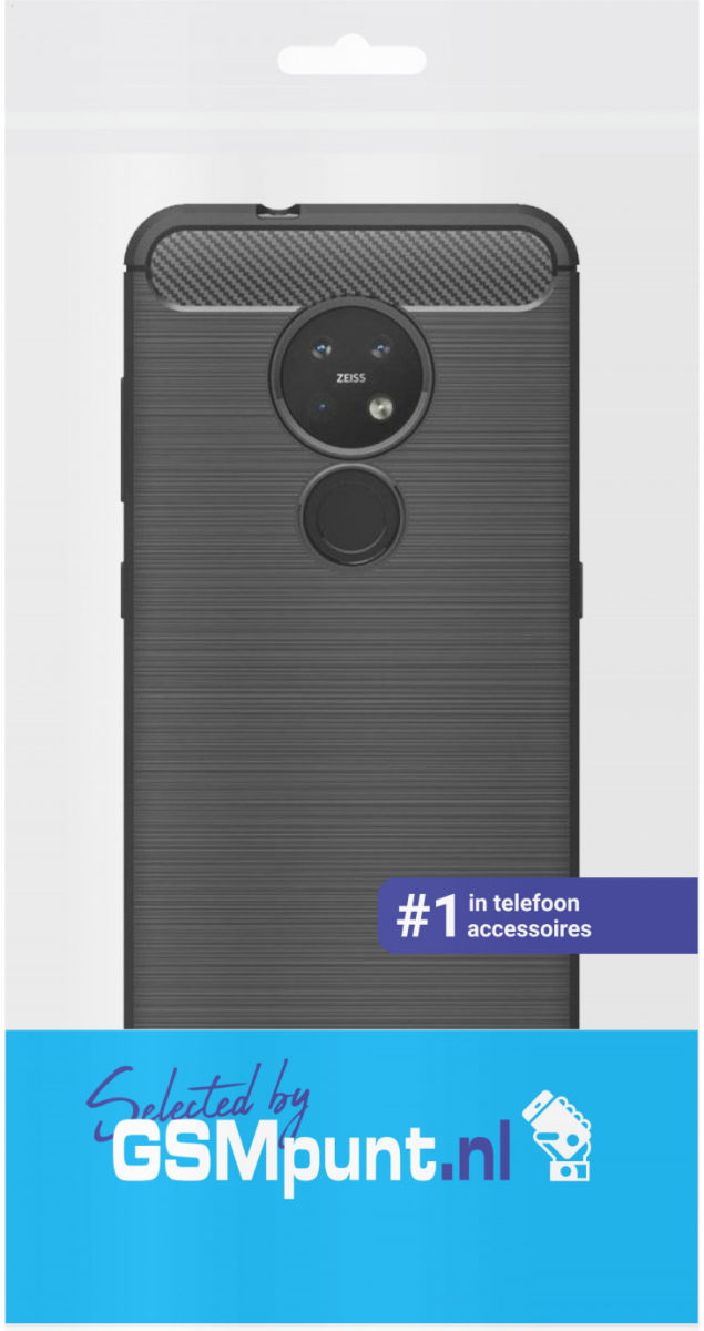 Nokia 6.2 / 7.2 Geborsteld TPU Hoesje Zwart afbeelding 4