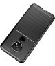 Nokia 7.2 Siliconen Carbon Hoesje Zwart