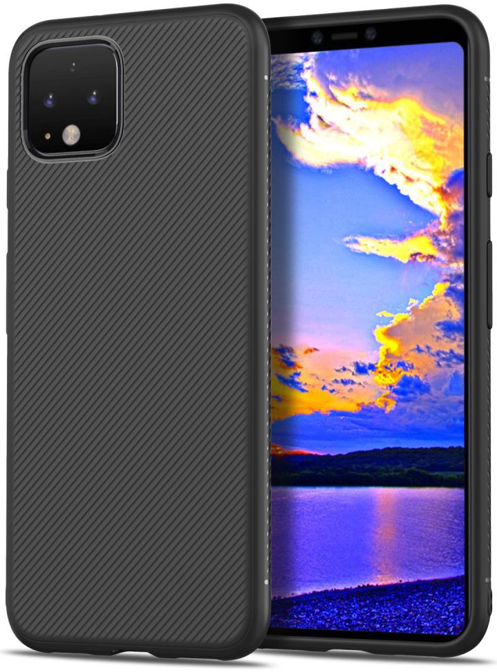 Google Pixel 4 Twill Slim Texture Back Cover Zwart afbeelding 2