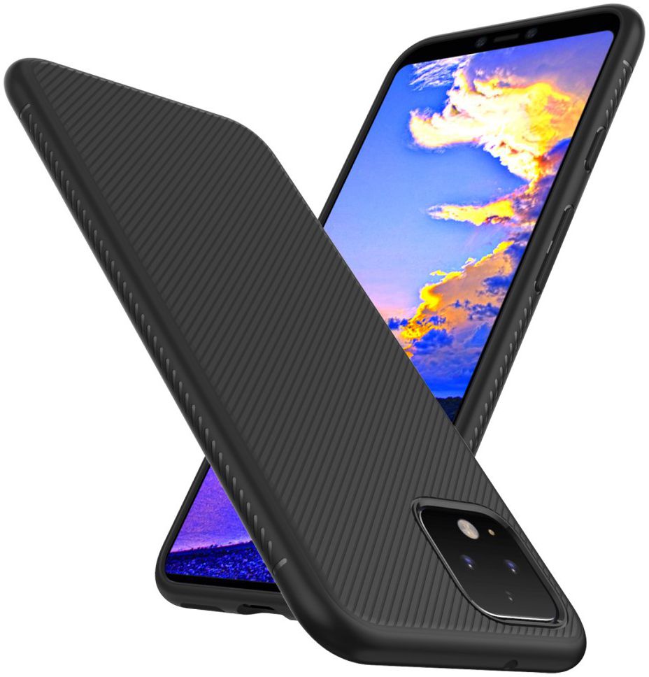 Google Pixel 4 Twill Slim Texture Back Cover Zwart afbeelding 1