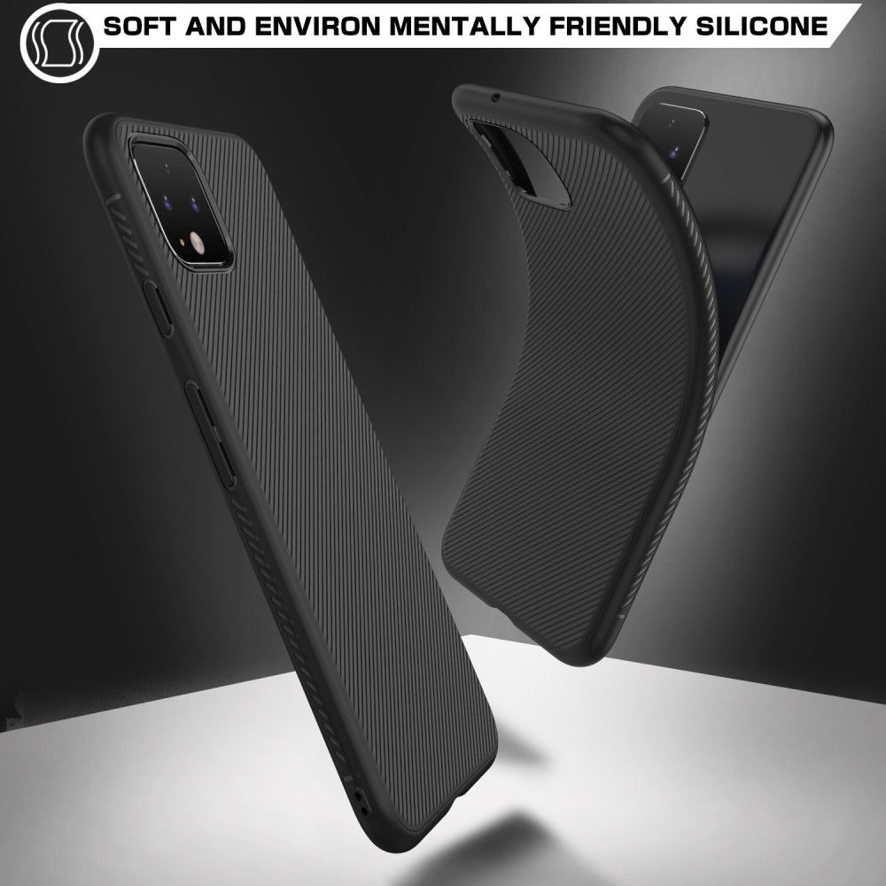 Google Pixel 4 Twill Slim Texture Back Cover Zwart afbeelding 4
