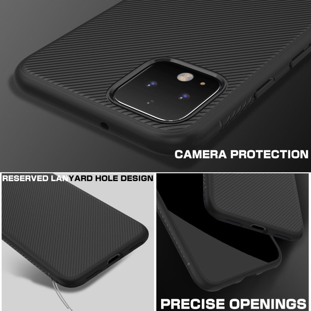 Google Pixel 4 Twill Slim Texture Back Cover Zwart afbeelding 5