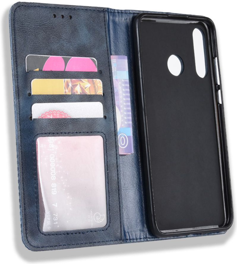 Honor 20 Lite Vintage Portemonnee Hoesje Blauw afbeelding 4