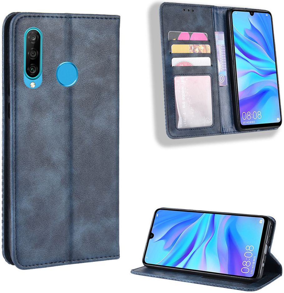 Honor 20 Lite Vintage Portemonnee Hoesje Blauw afbeelding 6