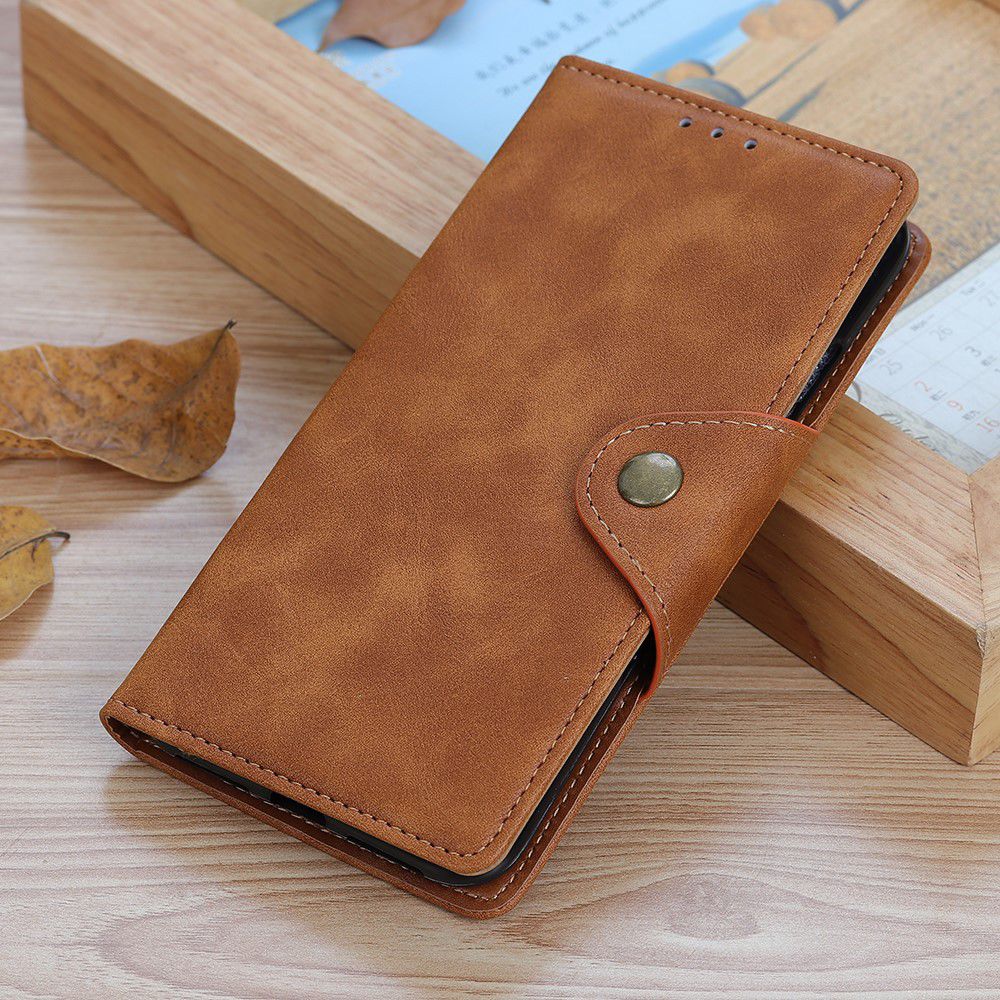 Motorola Moto E6s / E6 Plus Vintage Portemonnee Hoesje Drukknoop Bruin afbeelding 11