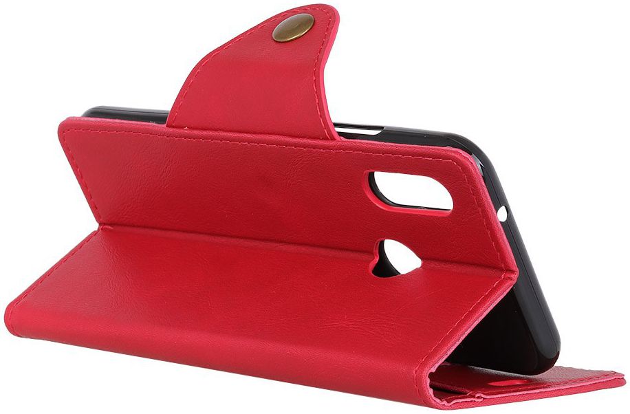 Motorola Moto E6s / E6 Plus Vintage Portemonnee Hoesje Drukknoop Rood afbeelding 10