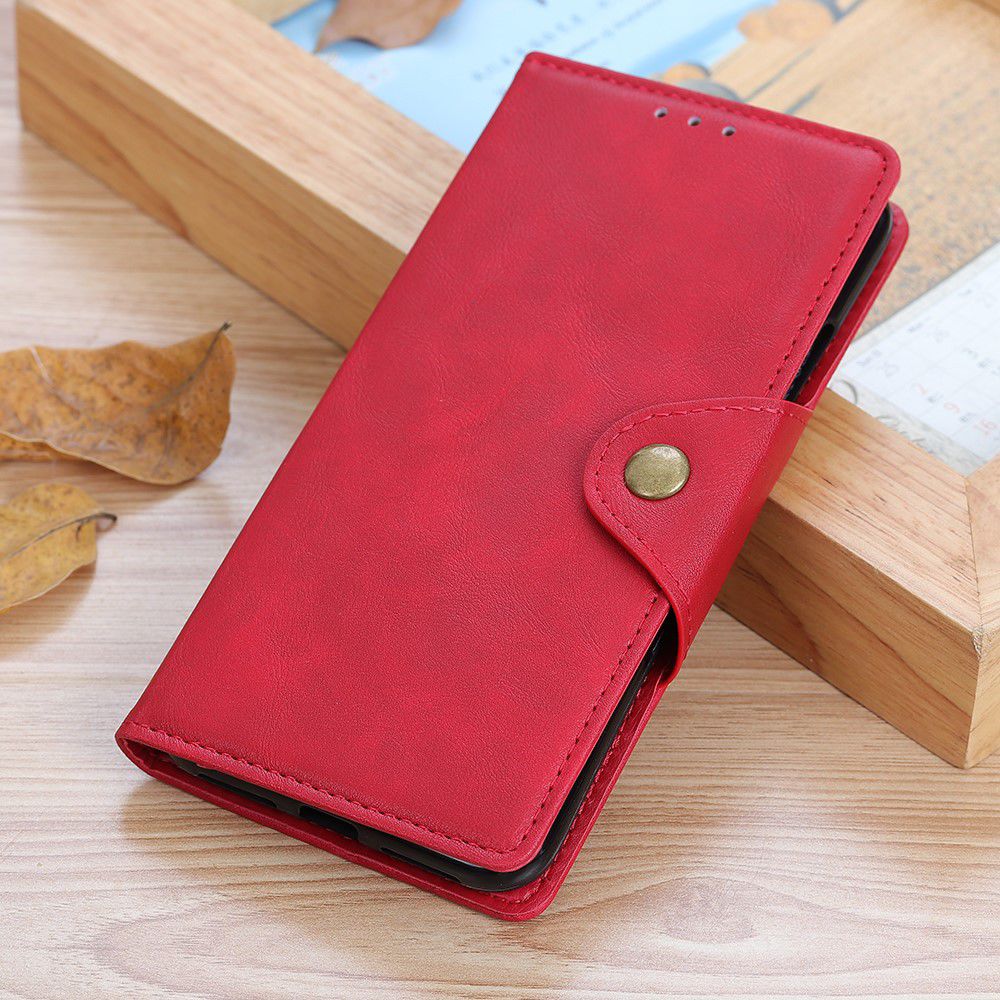 Motorola Moto E6s / E6 Plus Vintage Portemonnee Hoesje Drukknoop Rood afbeelding 11