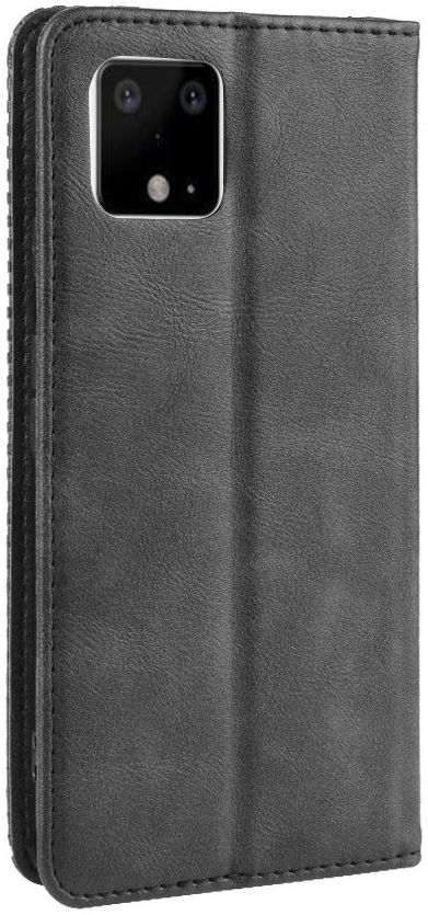 Google Pixel 4 XL Hoesje Retro Wallet Book Case Kunst Leer Zwart afbeelding 5