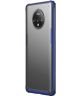 OnePlus 7T Slim Fit Hybride Hoesje Transparant/Blauw