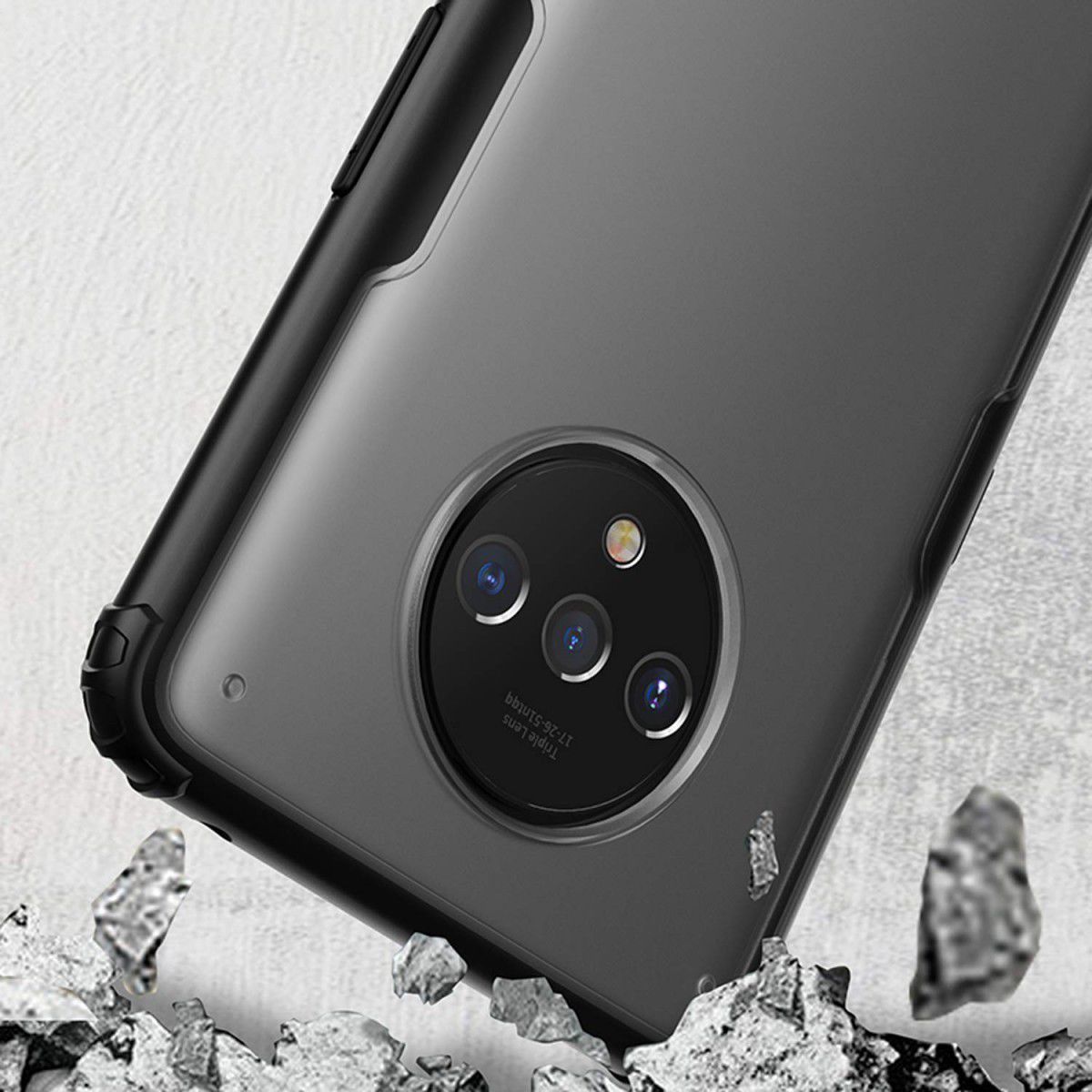 OnePlus 7T Slim Fit Hybride Hoesje Transparant/Midnight Green afbeelding 5