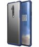 OnePlus 7T Pro Slim Fit Hybride Hoesje Transparant / Blauw