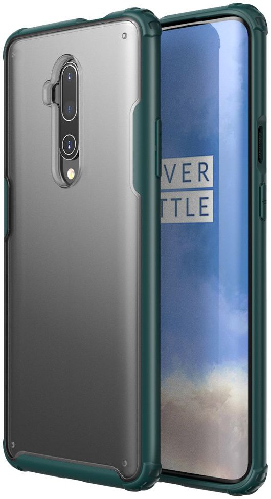 OnePlus 7T Pro Slim Fit Hybride Hoesje Transparant/Midnight Green afbeelding 1