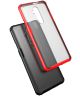 OnePlus 7T Pro Slim Fit Hybride Hoesje Transparant/Rood