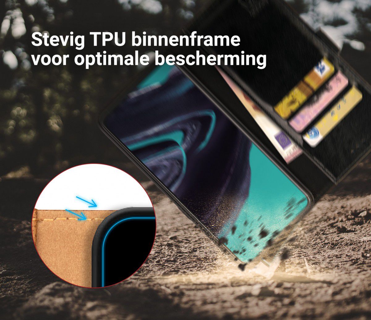 Rosso Element Oppo Reno2 Hoesje Book Cover Zwart afbeelding 6