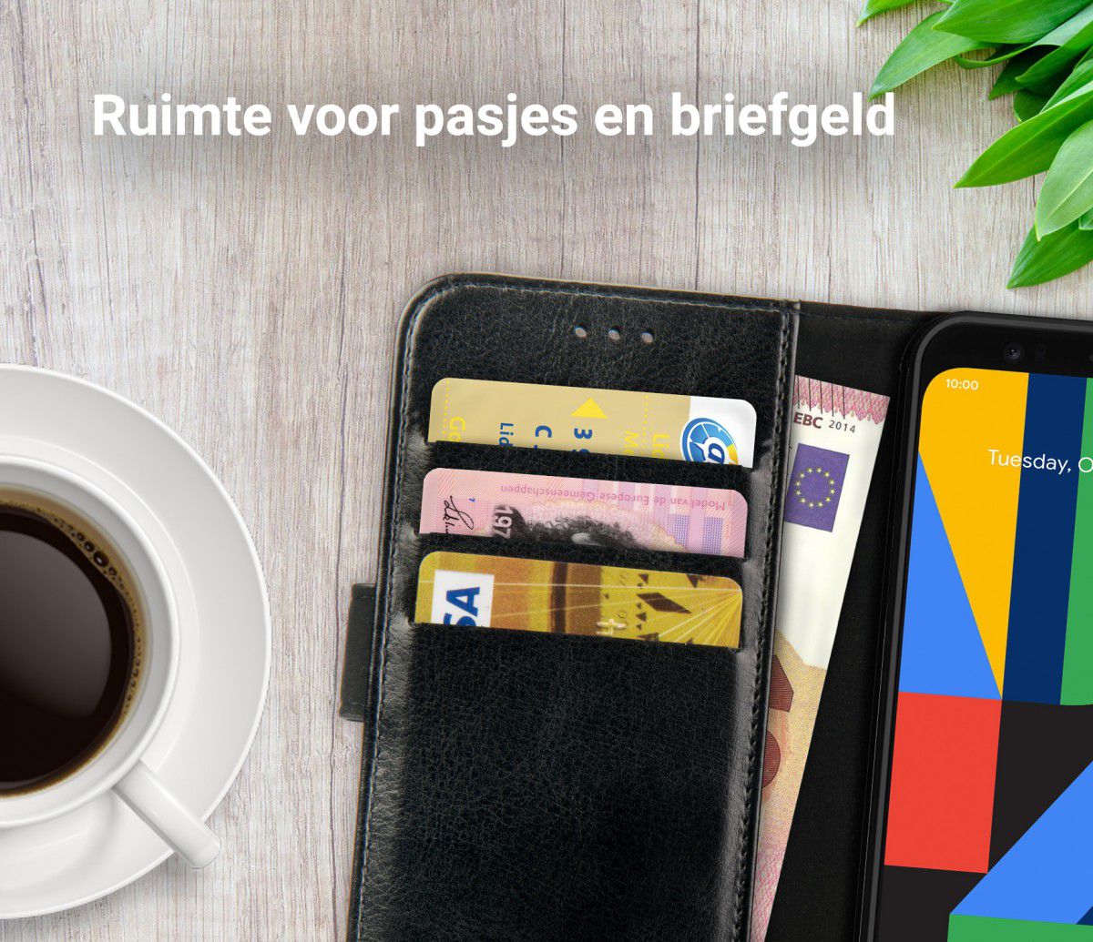 Rosso Element Google Pixel 4 Hoesje Book Cover Zwart afbeelding 9
