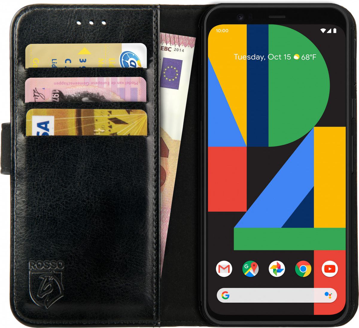 Rosso Element Google Pixel 4 Hoesje Book Cover Zwart afbeelding 1