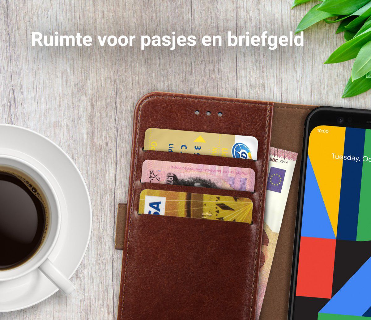 Rosso Element Google Pixel 4 Hoesje Book Cover Bruin afbeelding 9