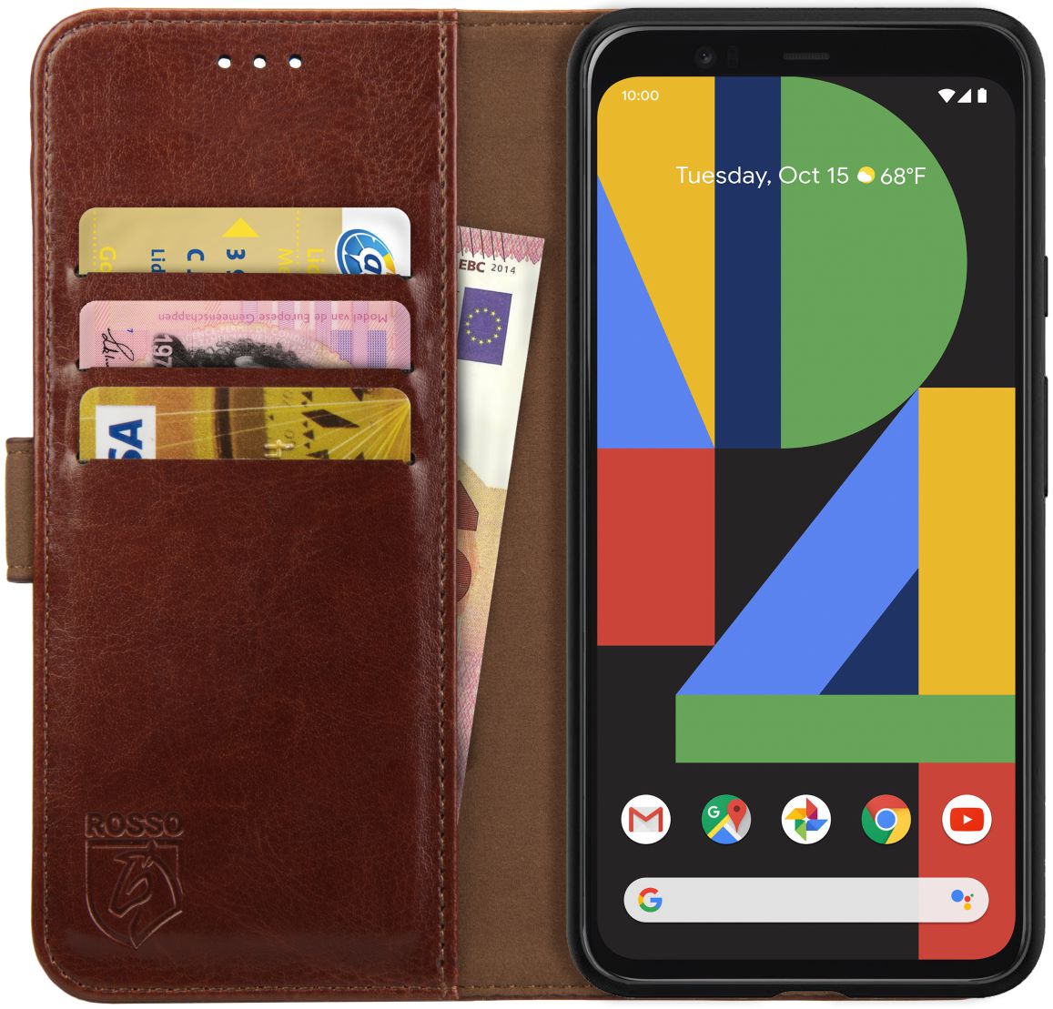Rosso Element Google Pixel 4 XL Hoesje Book Cover Bruin afbeelding 1