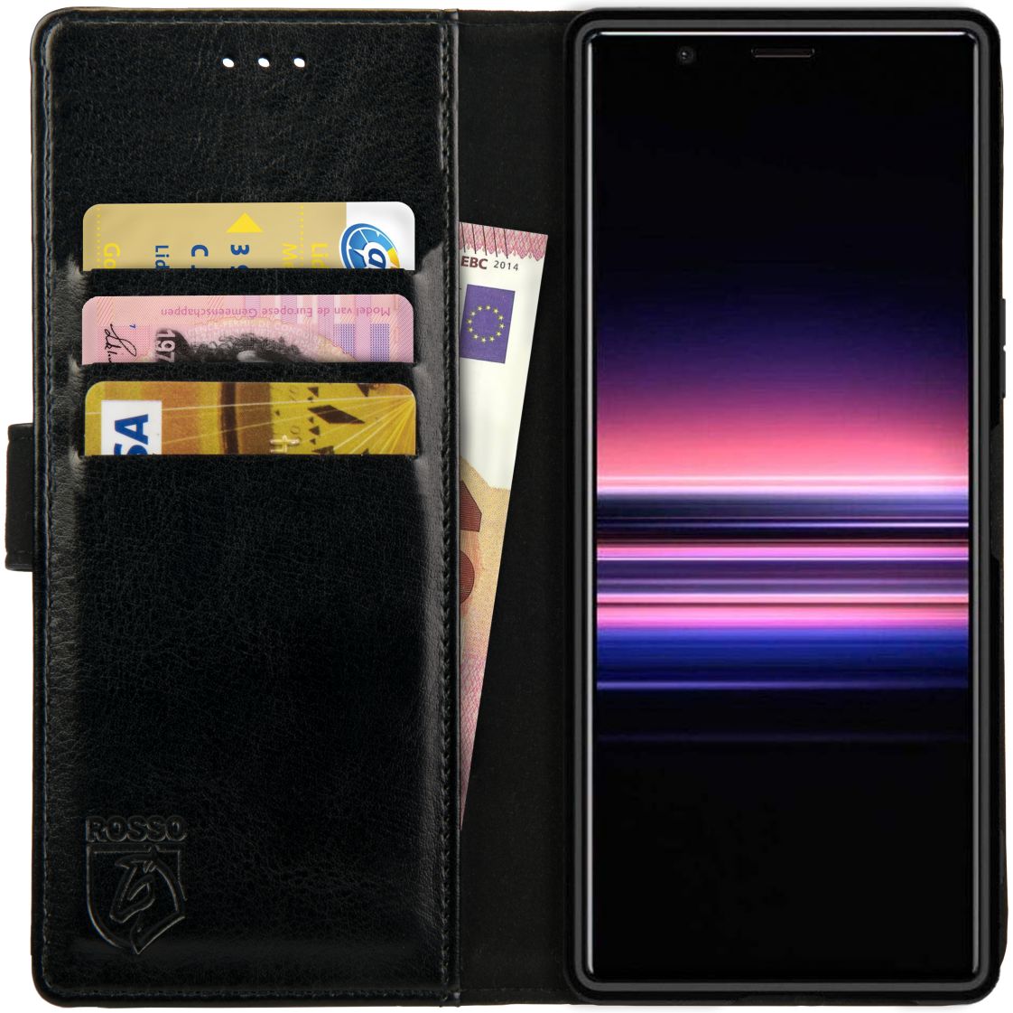 Rosso Element Sony Xperia 5 Hoesje Book Cover Zwart afbeelding 1