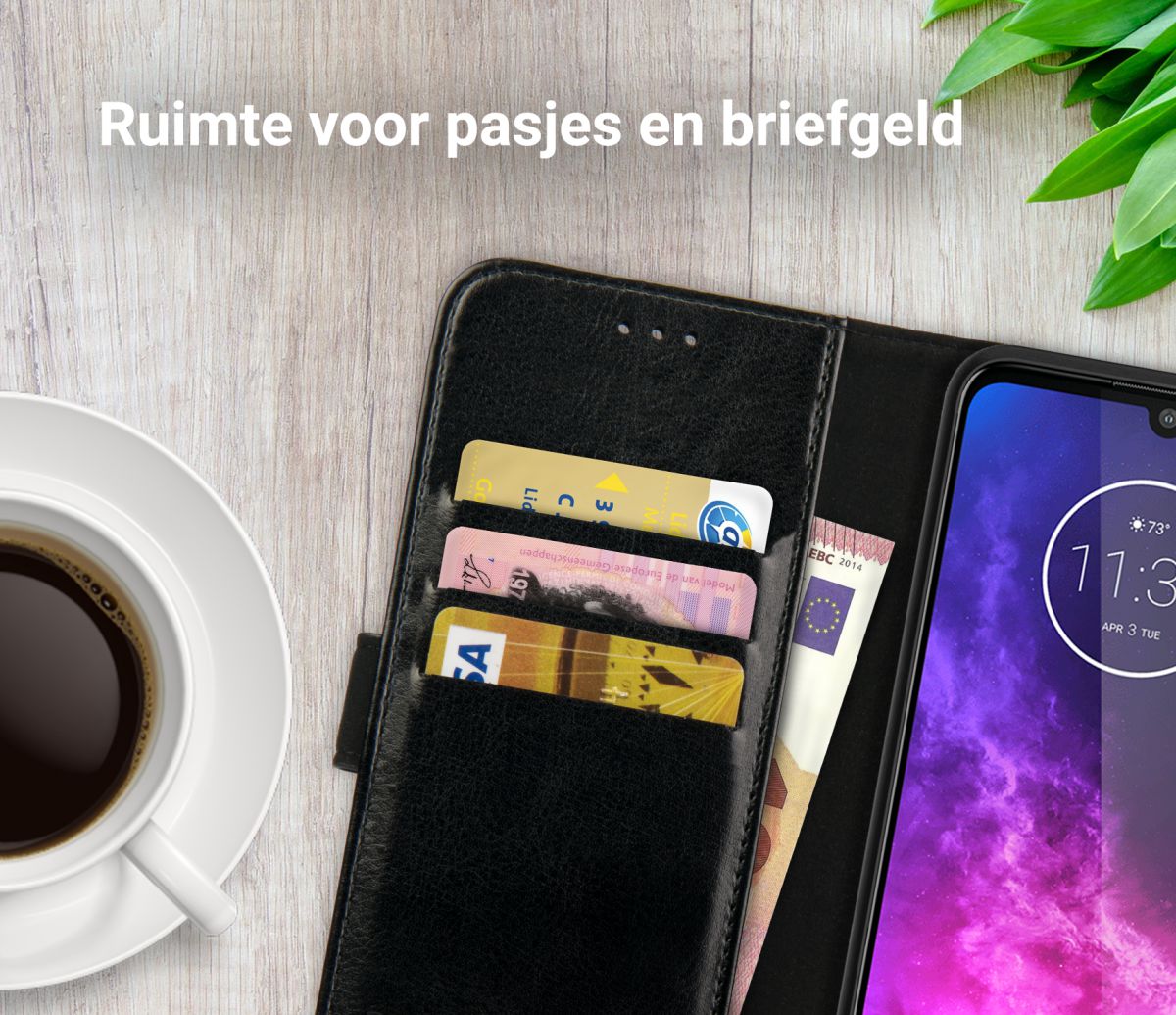 Rosso Element Motorola One Zoom Hoesje Book Cover Zwart afbeelding 6