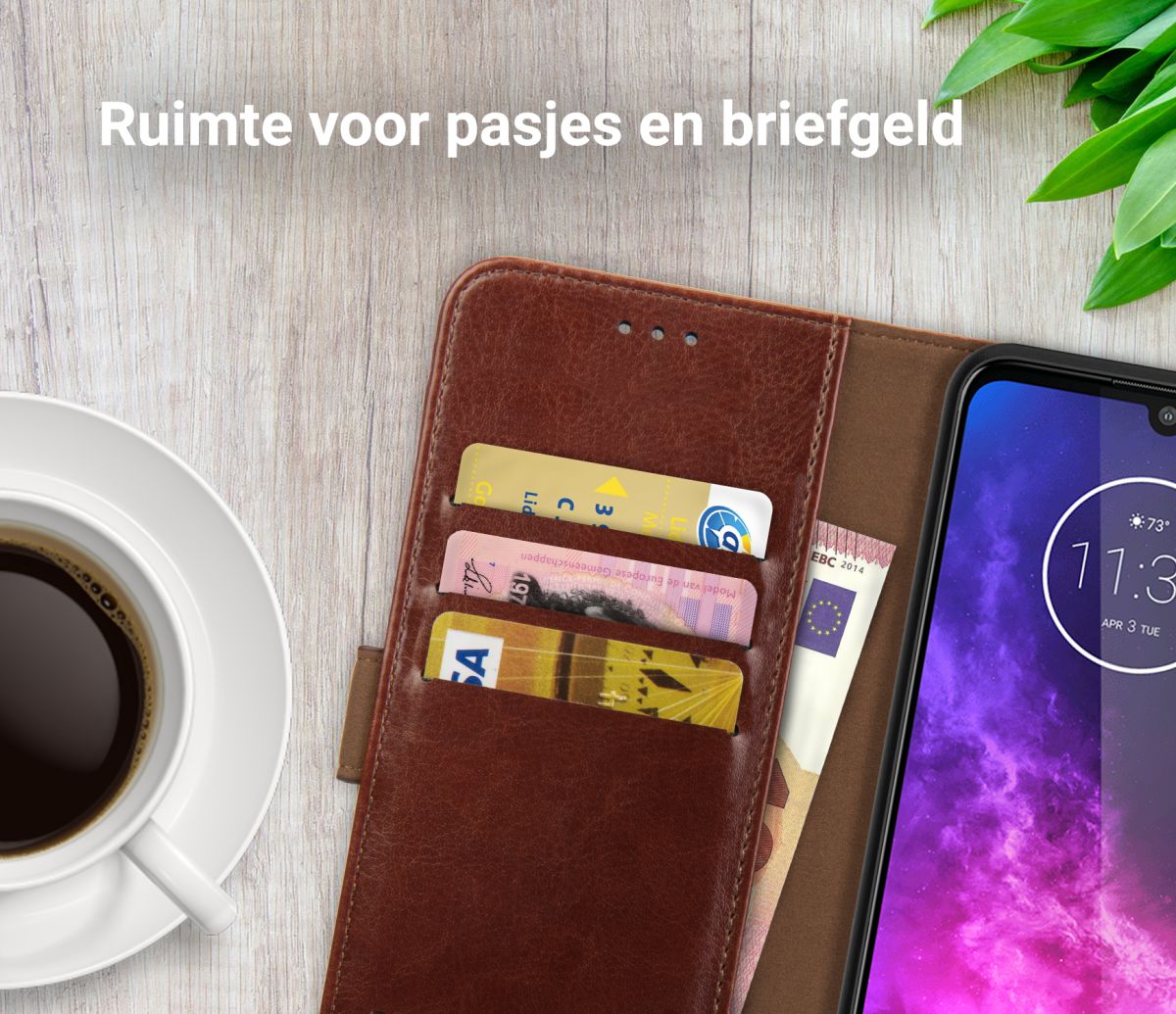 Rosso Element Motorola One Zoom Hoesje Book Cover Bruin afbeelding 8