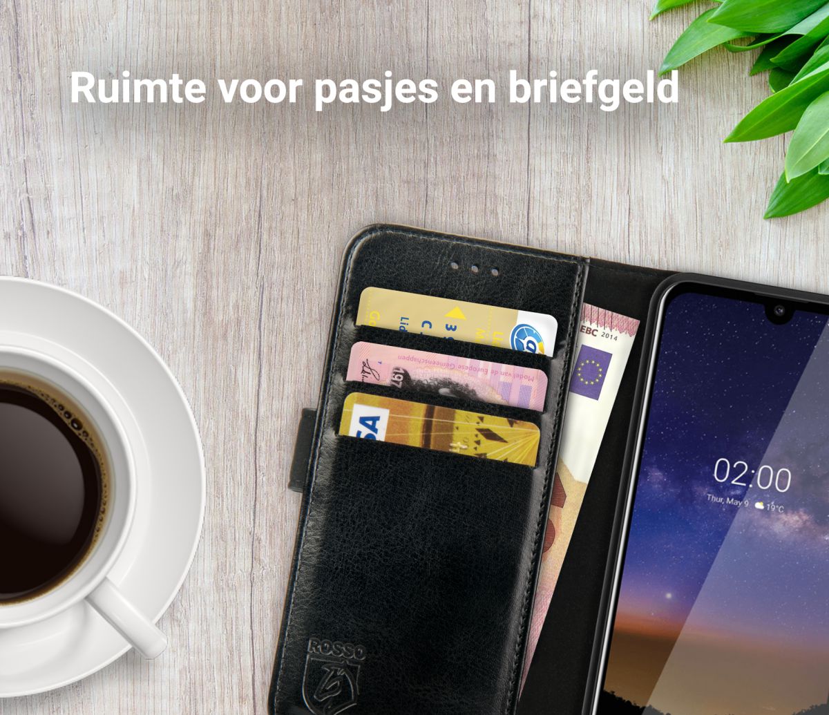 Rosso Element Nokia 2.2 Hoesje Book Cover Zwart afbeelding 8