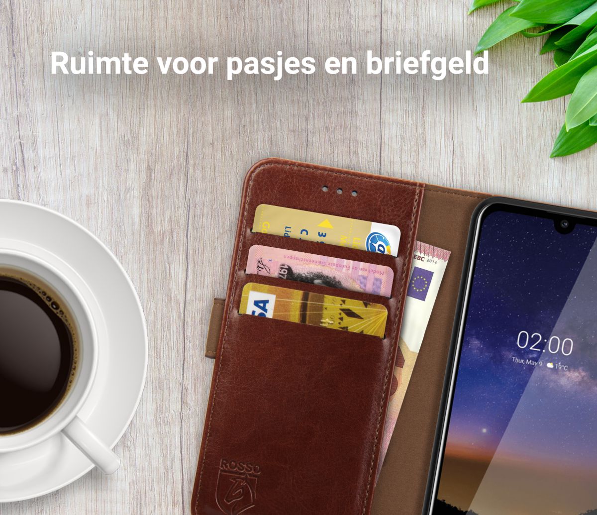 Rosso Element Nokia 2.2 Hoesje Book Cover Bruin afbeelding 8